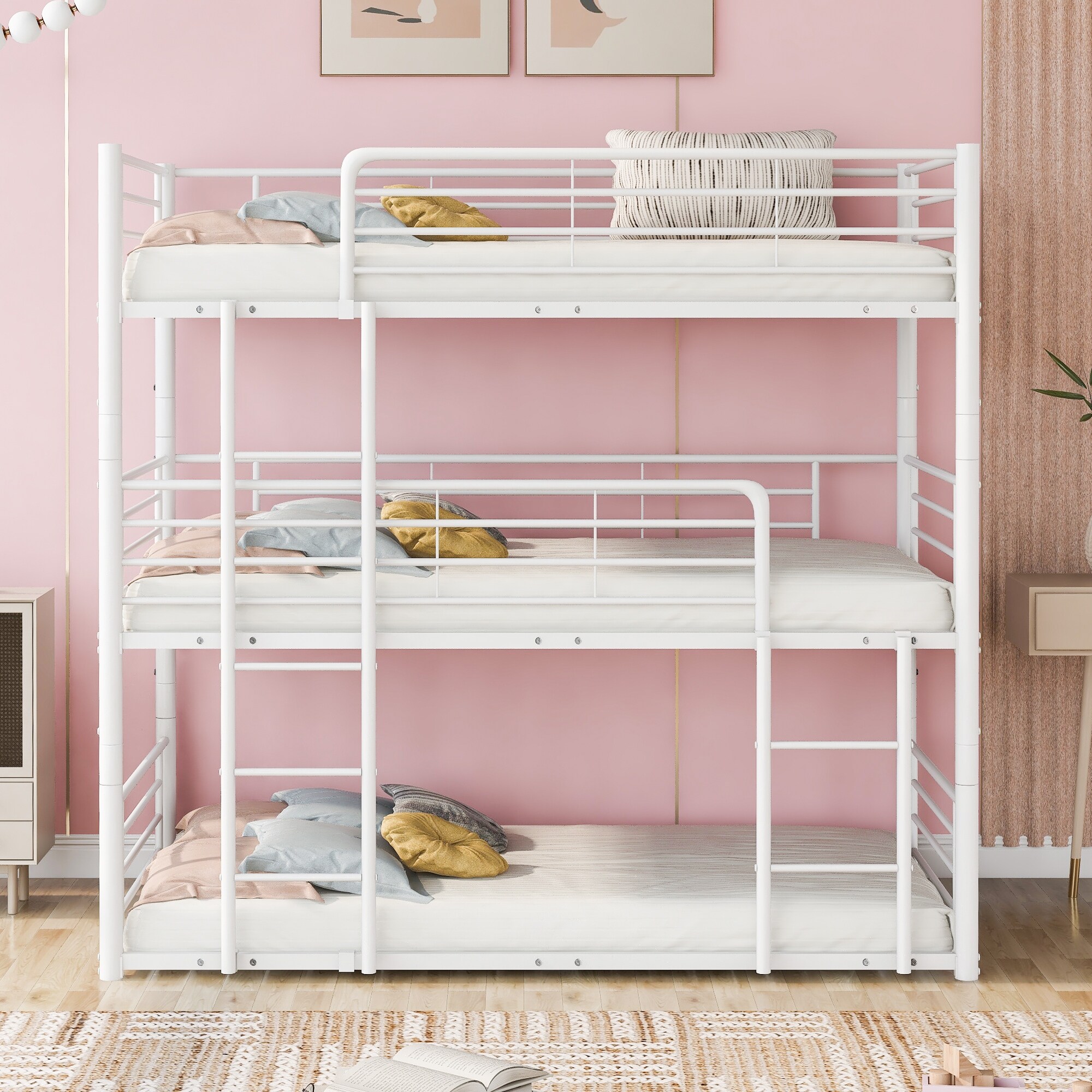 Pink triple bunk bed store