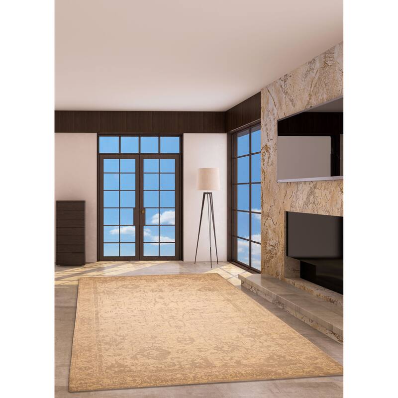 ECARPETGALLERY Hand-knotted Elysian Ivory Wool Rug - 10'0 x 13'9
