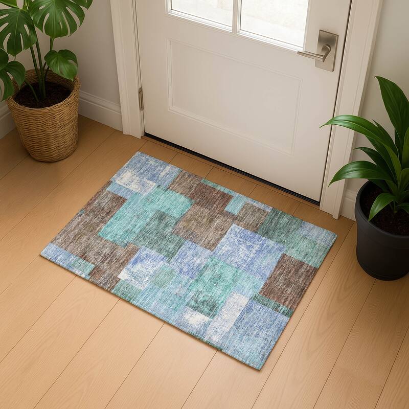 Premium Washable Super Soft Contemporary Kittle Mayfield Rug - Brown - 1'8" x 2'6"