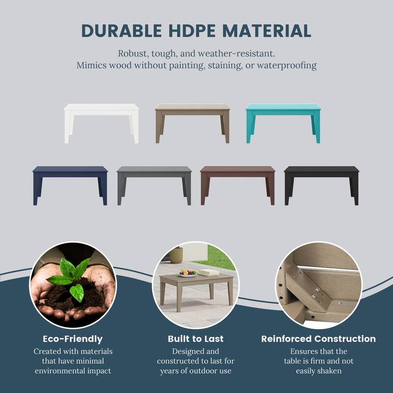 Laguna Poly 3-Piece Bench With Coffee Table