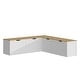 preview thumbnail 12 of 13, L-Shaped Storage Bench with Lift-Top Seats and Wooden Top for Entryway