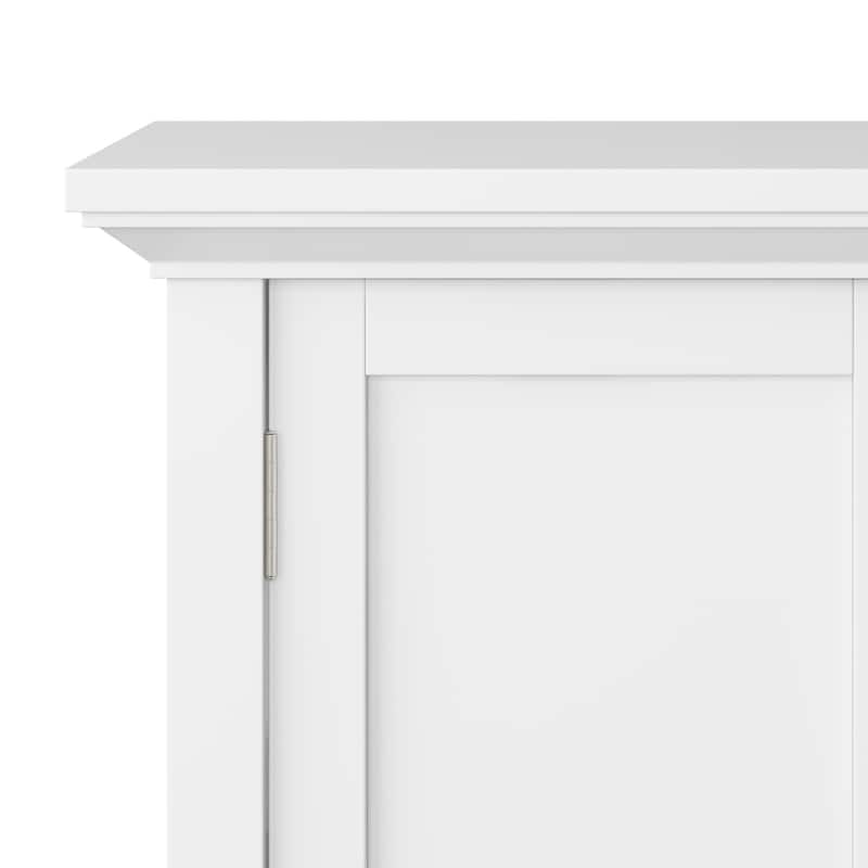 WYNDENHALL Mansfield SOLID WOOD 32 inch Wide Transitional Low Storage Cabinet - 32"w x 14"d x 31"h