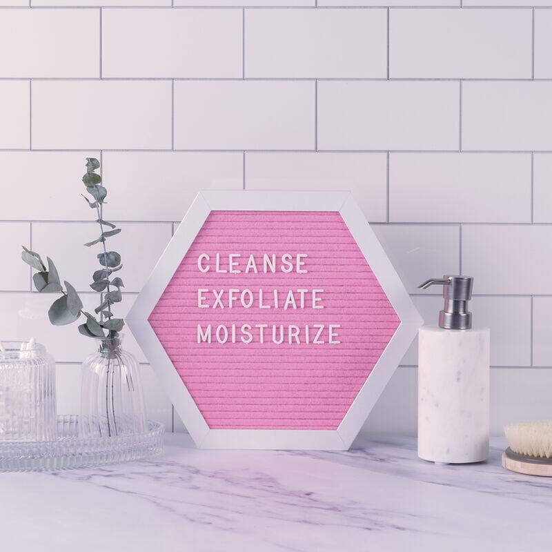 Melannco MDF Pink Hexagon Letter Board, 13X11 Inch