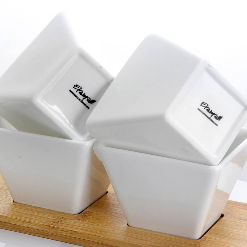 Elama Pantry Basics 5pc Appetizer and Condiment Server w/ Bamboo Block