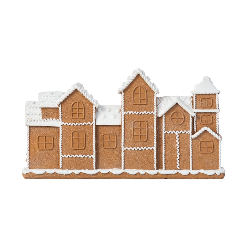 Glitzhome Christmas Resin Gingerbread House Table Decor Village Figurine
