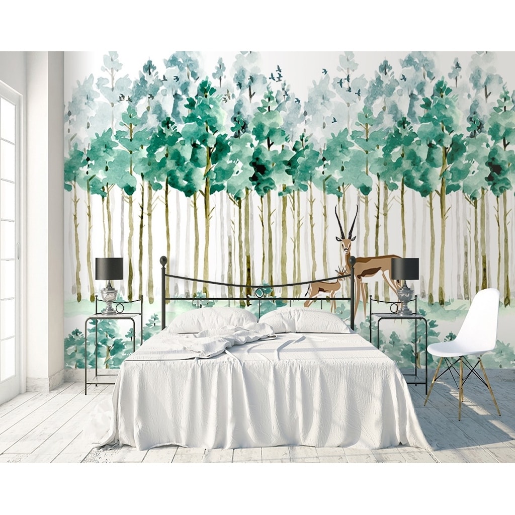 Nuwallpaper Escape To The Forest Peel  Stick Wallpaper Navy  Target