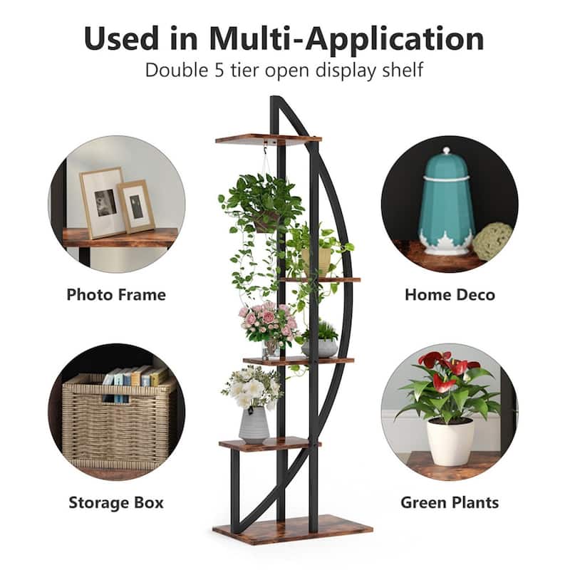 Wooden Plant Flower Display Stand 5-Tier Plant Stand Pack of 2