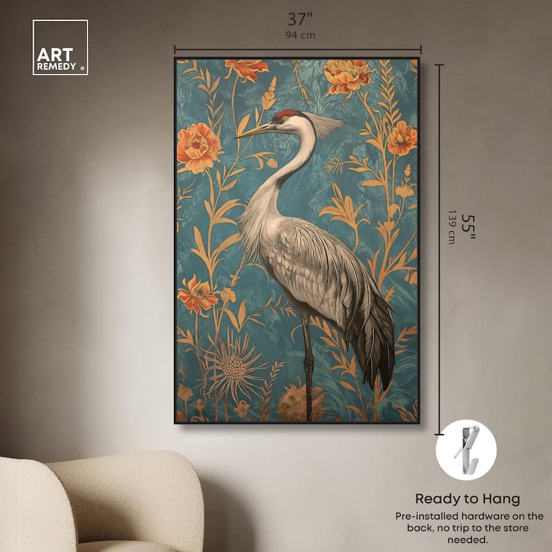 Graceful Grus Gaze Canvas by Art Remedy
