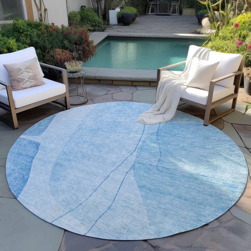 Machine Washable Indoor/ Outdoor Chantille Modern Abstract Rug