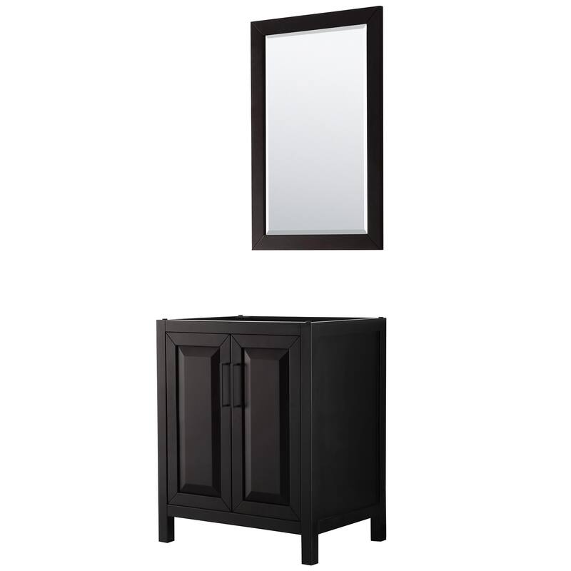 Wyndham Collection Daria 29" Single Free Standing Vanity Cabinet - - Dark Espresso / Matte Black Hardware
