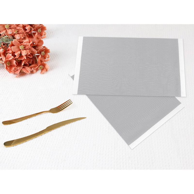 Placemats Set of 6 PVC Placemats for Kitchen Dining Table Decor Heat Resistant Table Placemats Wipeable Table Mat - 18*12in