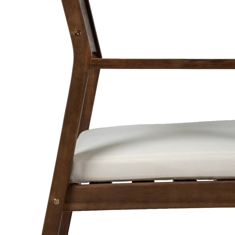 Outdoor Patio Dining Table Set for 6 - Person with Umbrella Hole Acacia Wood and Removable Cushions