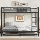 preview thumbnail 15 of 22, Black Metal Bunk Bed with Twin Size Trundle