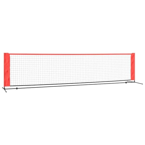 dimension image slide 5 of 6, vidaXL Portable Tennis Net Pickleball Volleyball Net Black and Red Polyester