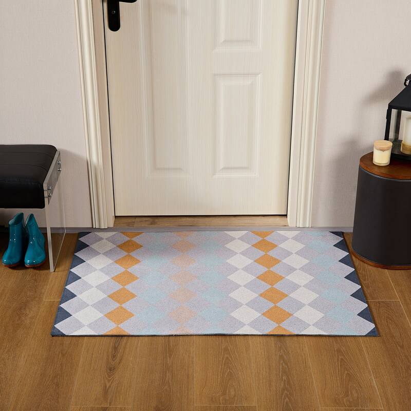 Indoor Door Mat, Front Back Outdoor Mat Rubber Backing, Low-Profile Entrance Rugs, Absorbent Resist Dirt Doormats Inside Doormat