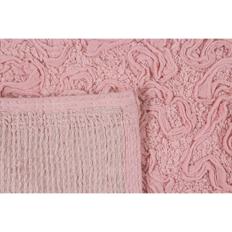 Bell Flower Bathroom Rug, Cotton Soft, Water Absorbent Bath Rug, Non Slip Shower Rug Machine Washable 24"x40" Rectangle