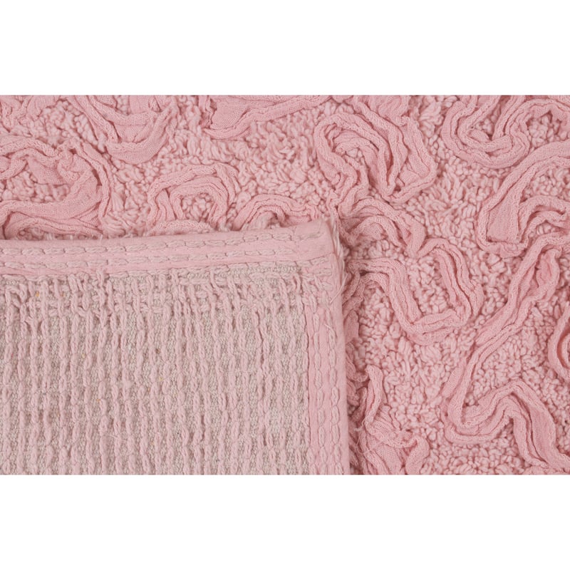 Bell Flower Collection 100% Cotton Non-Slip Bathroom Rug Set, Machine Washable Bath Rug, 5 Piece Bath Mat Set with Runner