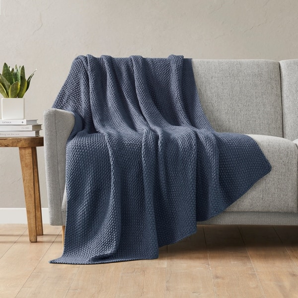 INK+IVY Bree Knit Throw - Indigo