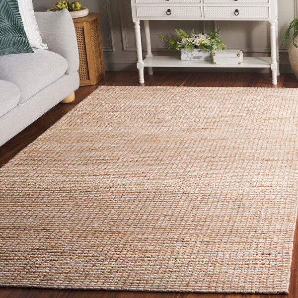 SAFAVIEH Flatweave Natural Fiber Bessi Farmhouse Hemp Rug - On