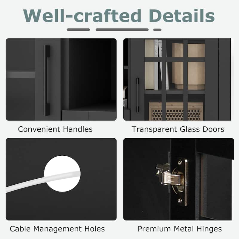 Gymax Farmhouse TV Stand for TVs up to 70'' Entertainment Media Center