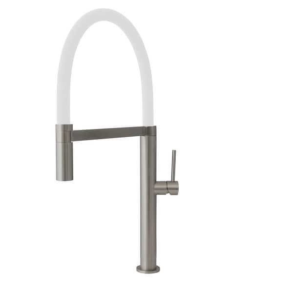slide 2 of 34, STYLISH Stainless Steel Single Handle Pull Out Dual Mode Kitchen Sink Faucet White