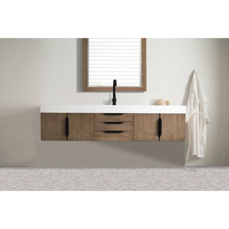 James Martin Vanities 983-V72S-W-B-GW Columbia 72" Wall Mounted Single