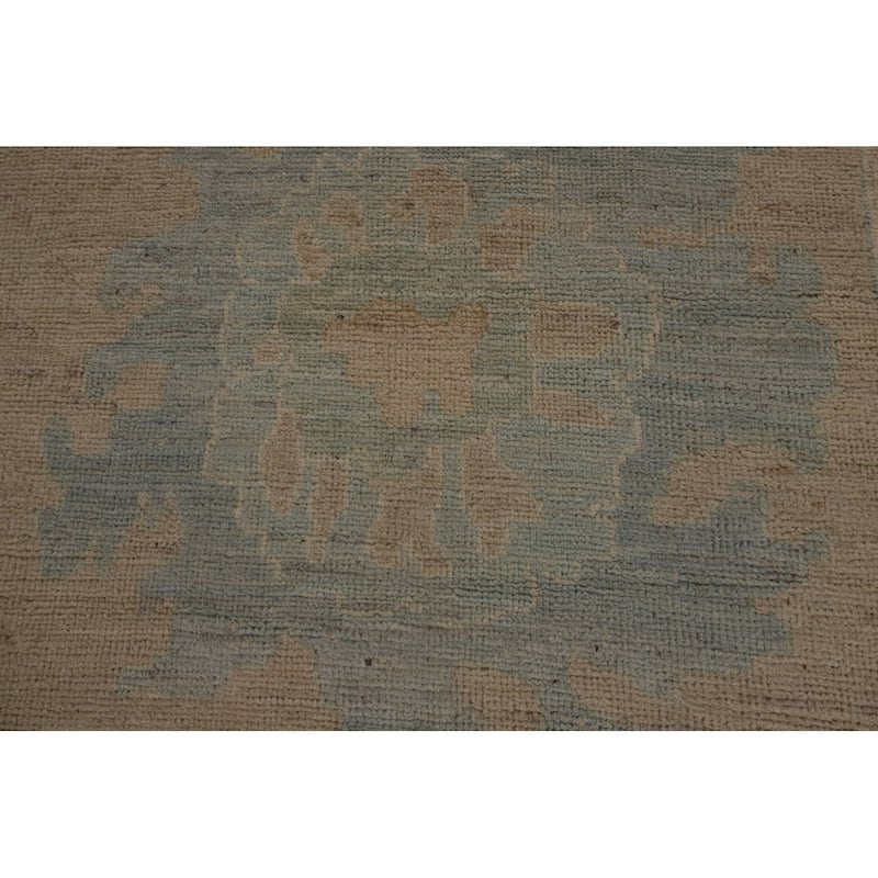 Transitional Beige Oushak Turkish Area Rug Handmade Wool Carpet - 9'3"x 11'7"