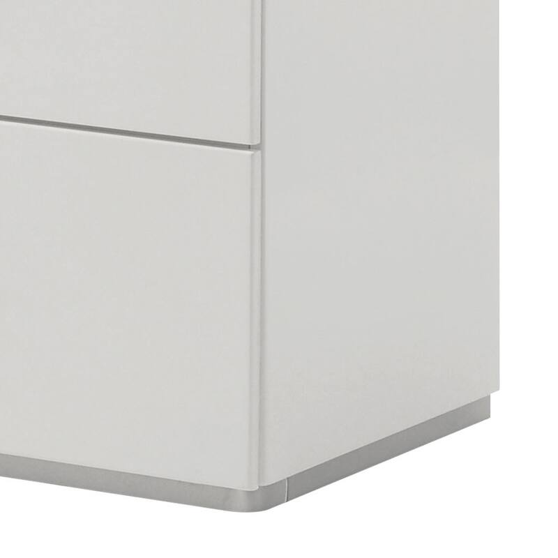 Modern White 61.5-inch Width Simple Design Six Drawers Nightstand with Acrylic Drawer Handles