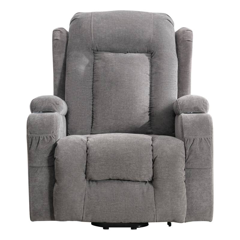 Power Lift Recliners for Elderly with Heat and Massage Recliner Chair with Infinite Position and Side Pocket,USB Charge Port