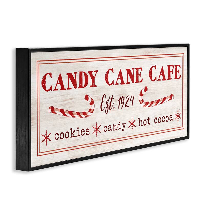 Stupell Vintage Candy Cane Cafe Framed Giclee Art Design By Dogwood Portfolio