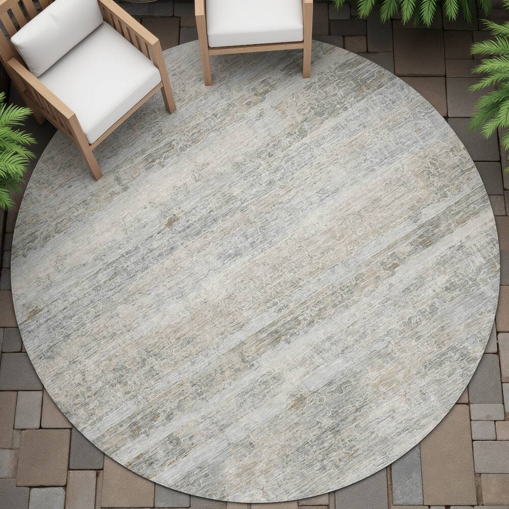 Machine Washable Indoor/Outdoor Watercolor Ombre Chantille Rug