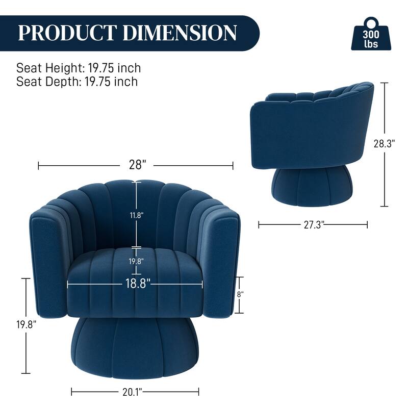Ouyessir Oversized Modern Upholstered Barrel Chairs