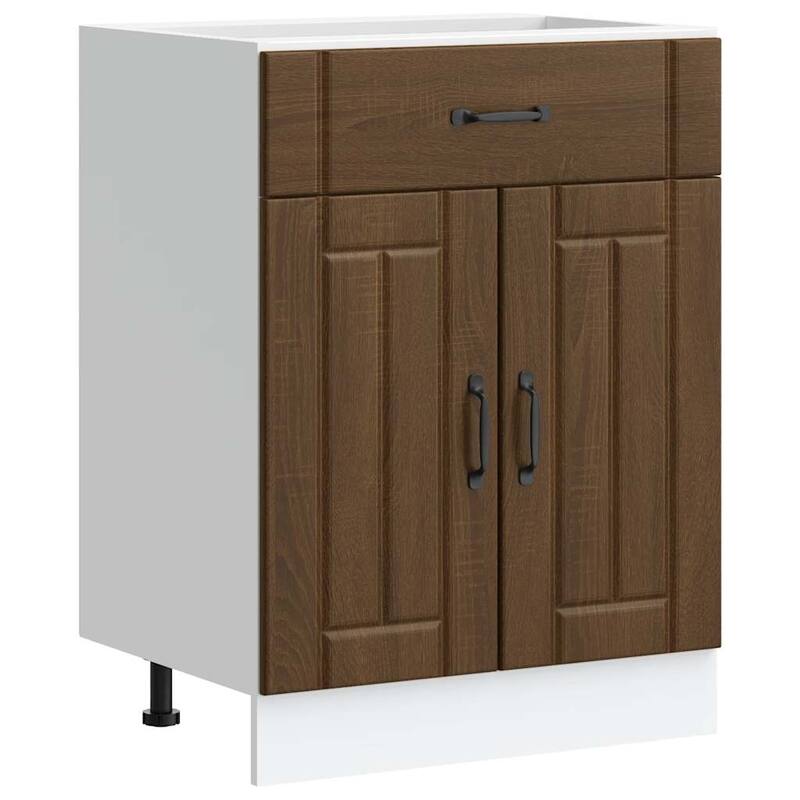 vidaXL Kitchen Base Cabinet Brown oak Engineered wood Medium - 23.6 x 18.1 x 32.1