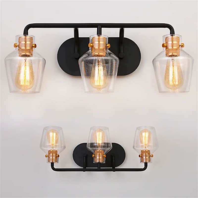 Dimmable Vanity Light with Clear Glass Shades