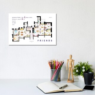 iCanvas "The Apartments From Friends" by TV Floorplans & More Canvas Print