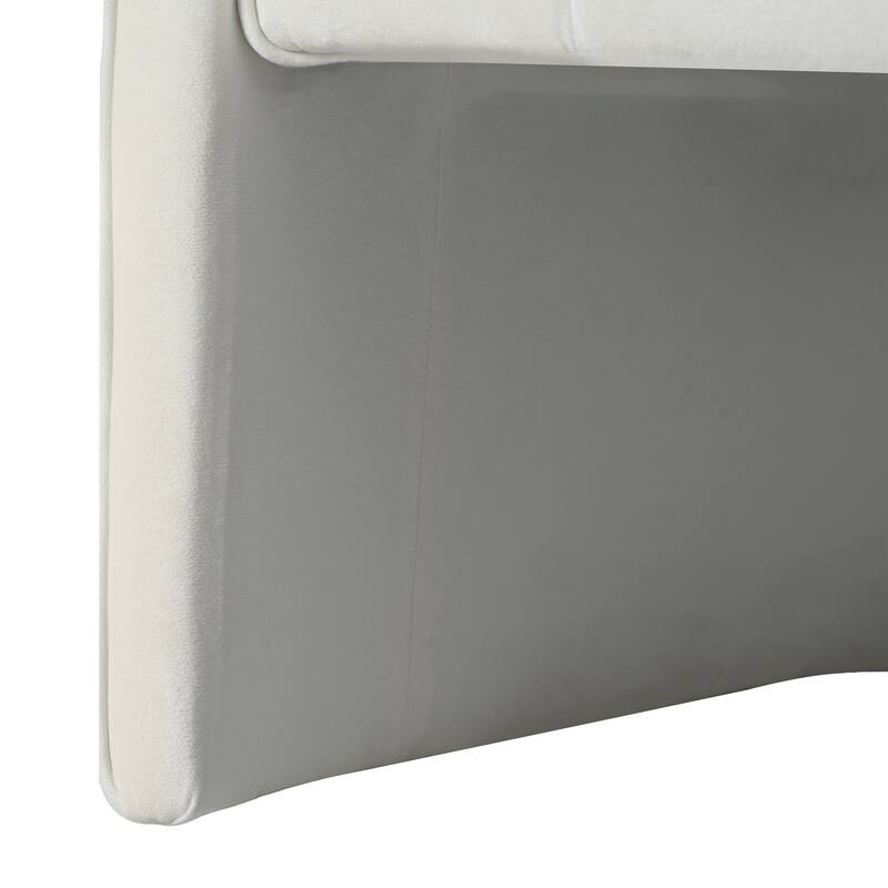 Modern Velvet Accent Chair with Ribbed Detail, Luxury Curved Fully Upholstered Accent Chair