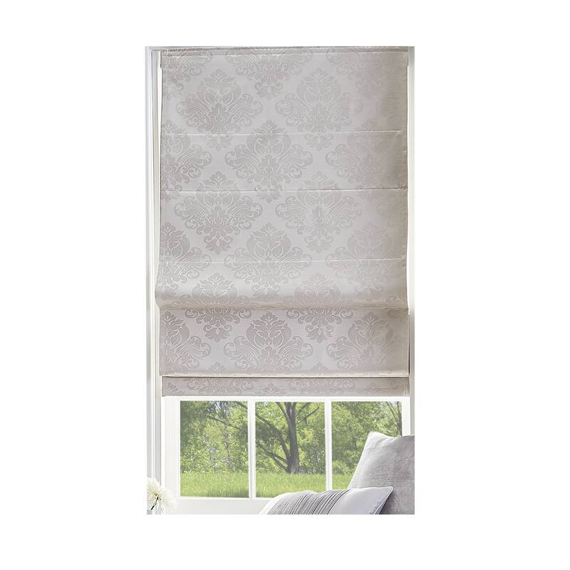 Damask Room Darkening Roman Shade
