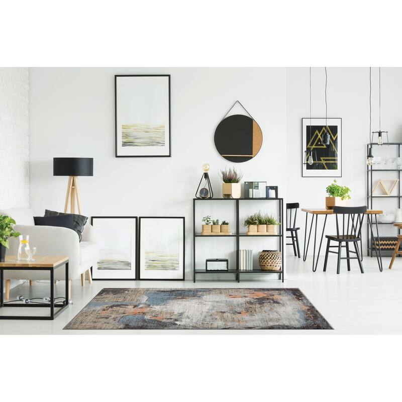 Marina Collection Abstract Multicolor Area Rug