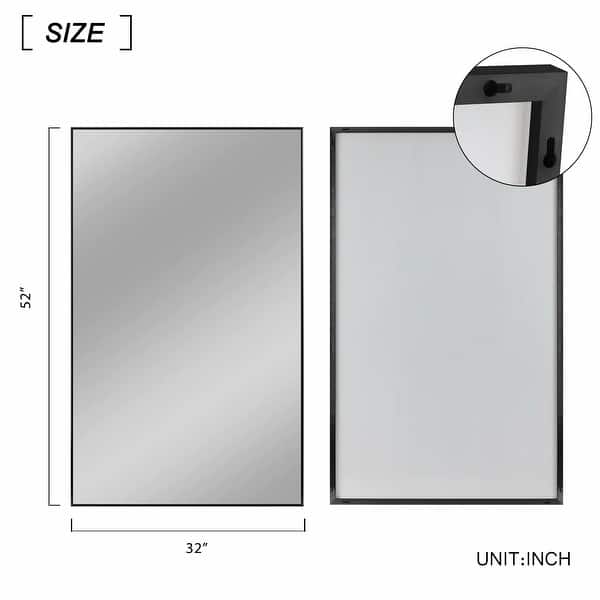 dimension image slide 3 of 7, Huge Modern Framed Full Length Floor Mirror