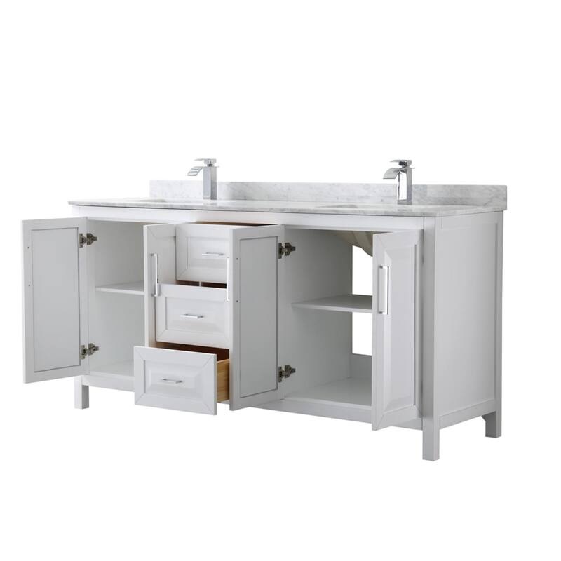Wyndham Collection Daria 72" Free Standing Double Vanity Set with MDF