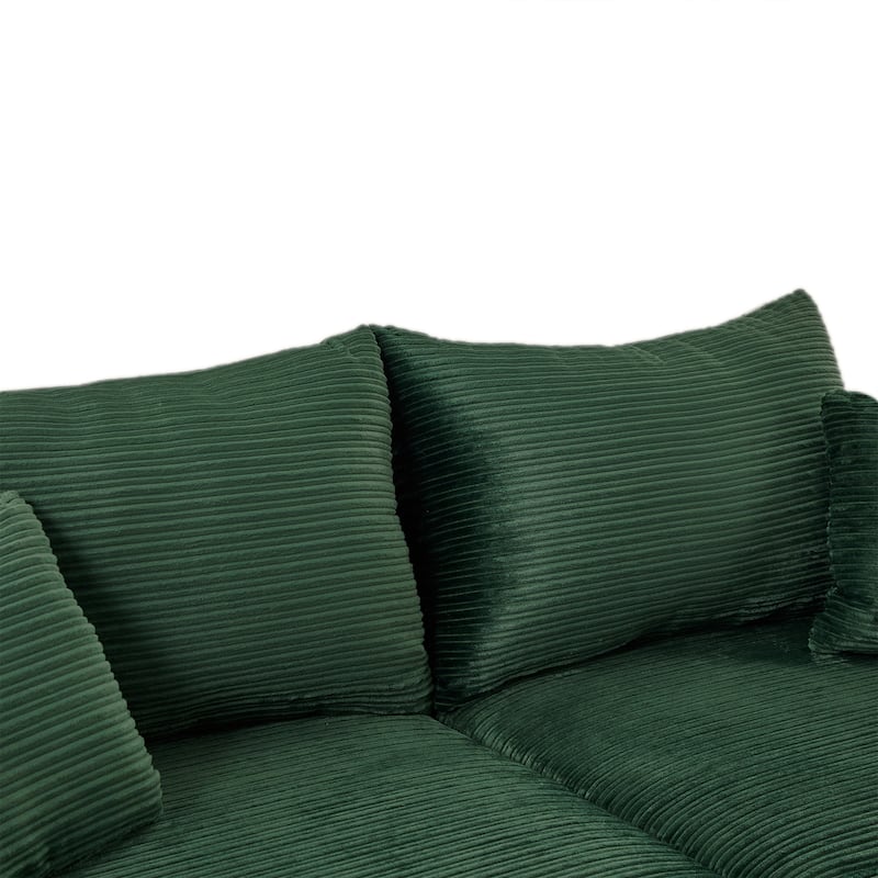 Modern Upholstered Sofa with A Movable Ottoman