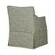 preview thumbnail 23 of 33, Martha Stewart London Upholstered Skirted Dining Arm Chair with Hidden Casters
