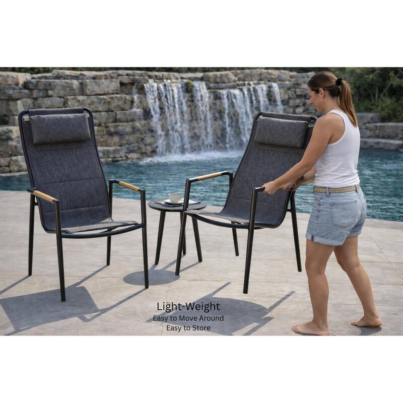 Vonn Relaxed Dark Grey 5-Piece Aluminum Outdoor Chat Set