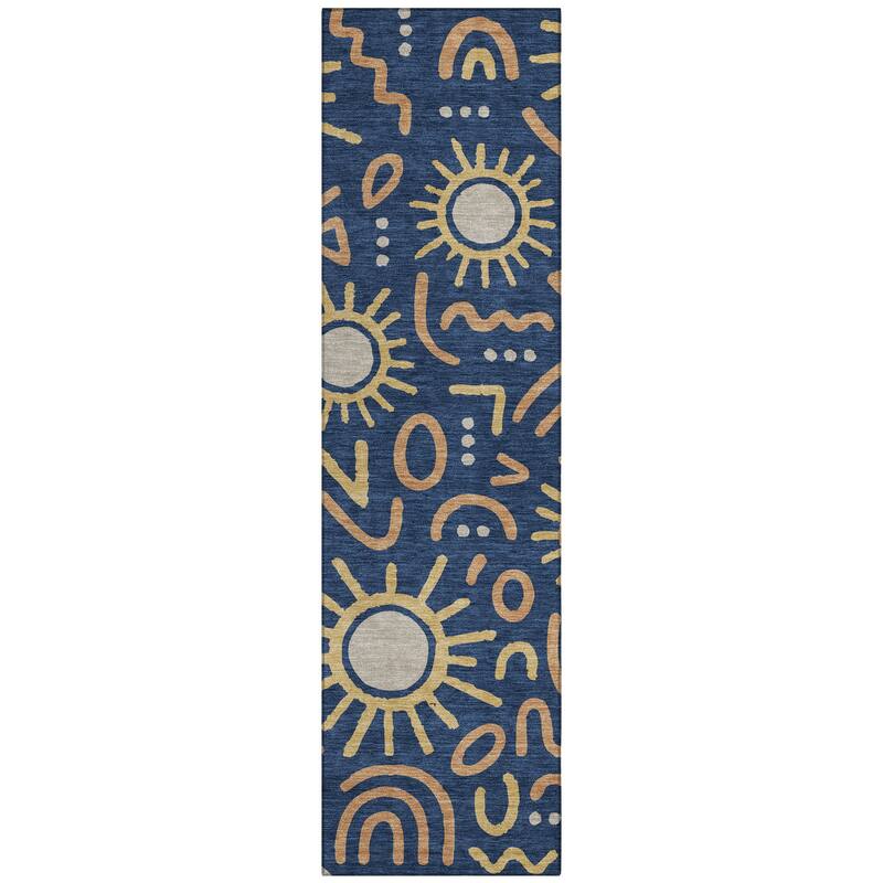 Machine Washable Indoor/ Outdoor Modern Sol Chantille Rug