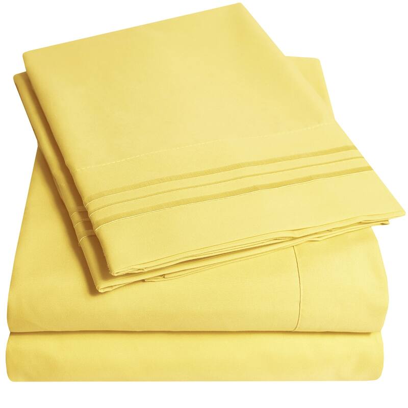 Deep Pocket Soft Microfiber 4-piece Solid Color Bed Sheet Set - Twin - Pink