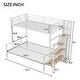 preview thumbnail 3 of 17, Metal Twin over Full Bunk Bed with Storage Staircase and Open Wardrobe