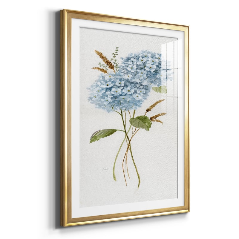 Petite Blue Hydrangea I Premium Framed Print - Ready to Hang