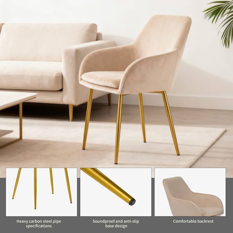 Side Chair Kitchen Chair Coffee Chair Dining Chair Meeting Room Chair Beige Vanity Chair Reception Chair