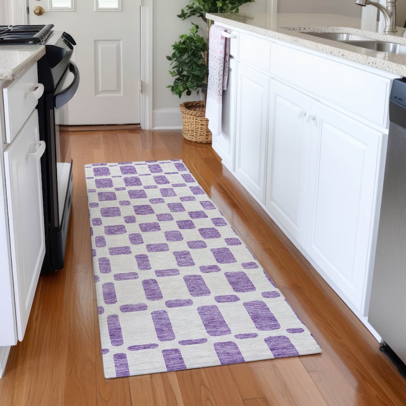 Premium Washable Super Soft Modern Hope Mayfield Rug - Purple - 2'3" x 7'6"