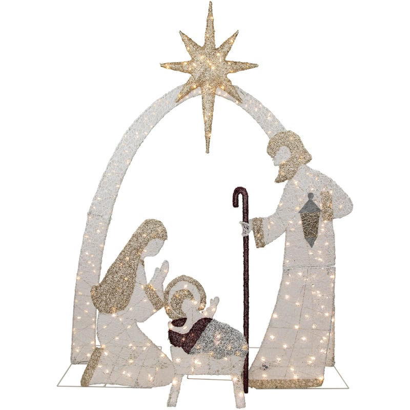 41" LED Holy Family Nativity Scene Outdoor Christmas Decoration - White
